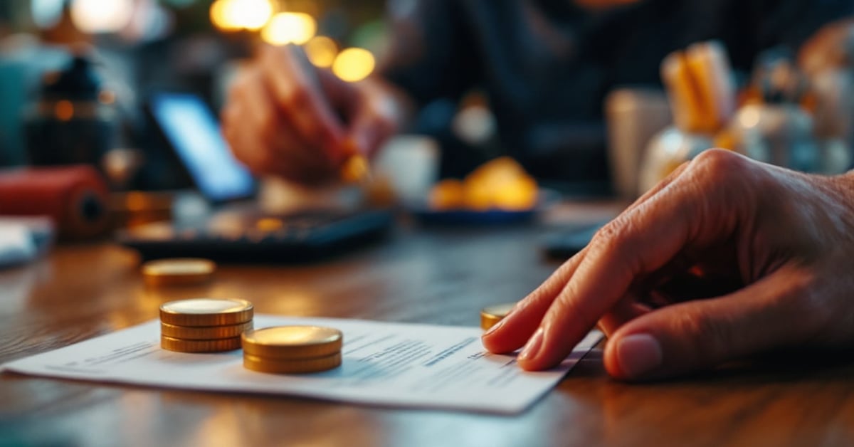 Calculatrice pour TVA posée sur des documents fiscaux français avec taux de TVA visibles