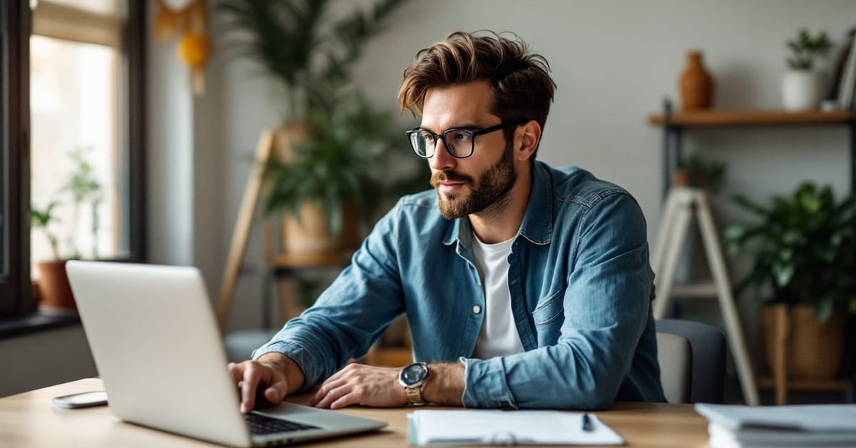 Entrepreneur validant son idée d'entreprise en analysant des documents et études de marché sur un bureau