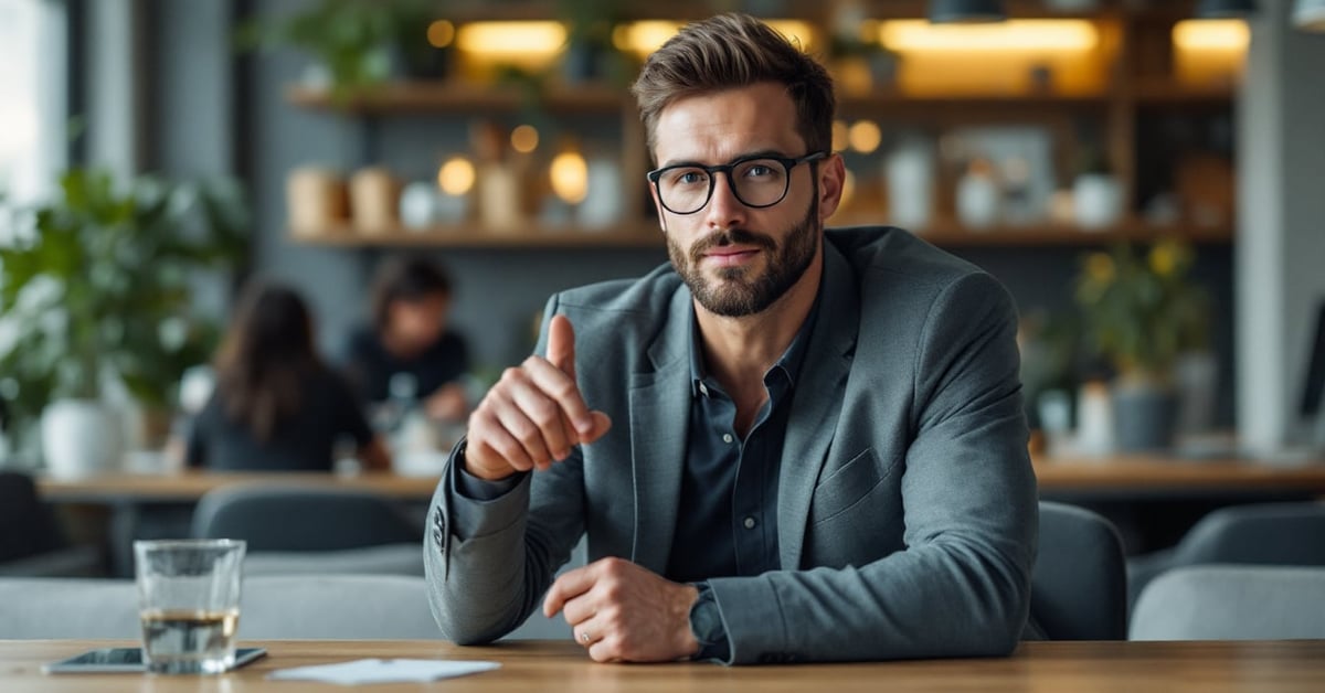 Entrepreneur utilisant le portail auto-entrepreneur sur un ordinateur dans un bureau moderne