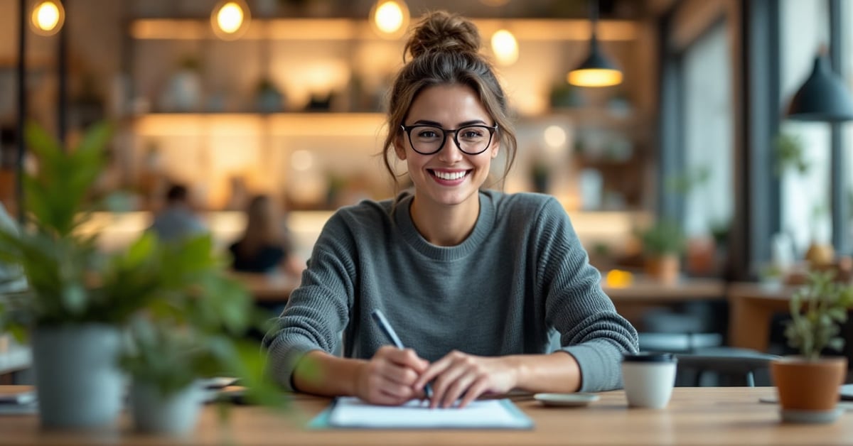 Entrepreneur travaillant sur la création de sa micro-entreprise avec documents administratifs