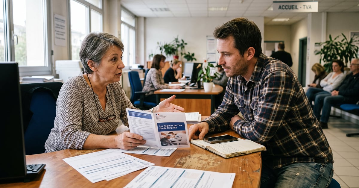 Documents fiscaux et formulaire de déclaration TVA sur un bureau professionnel