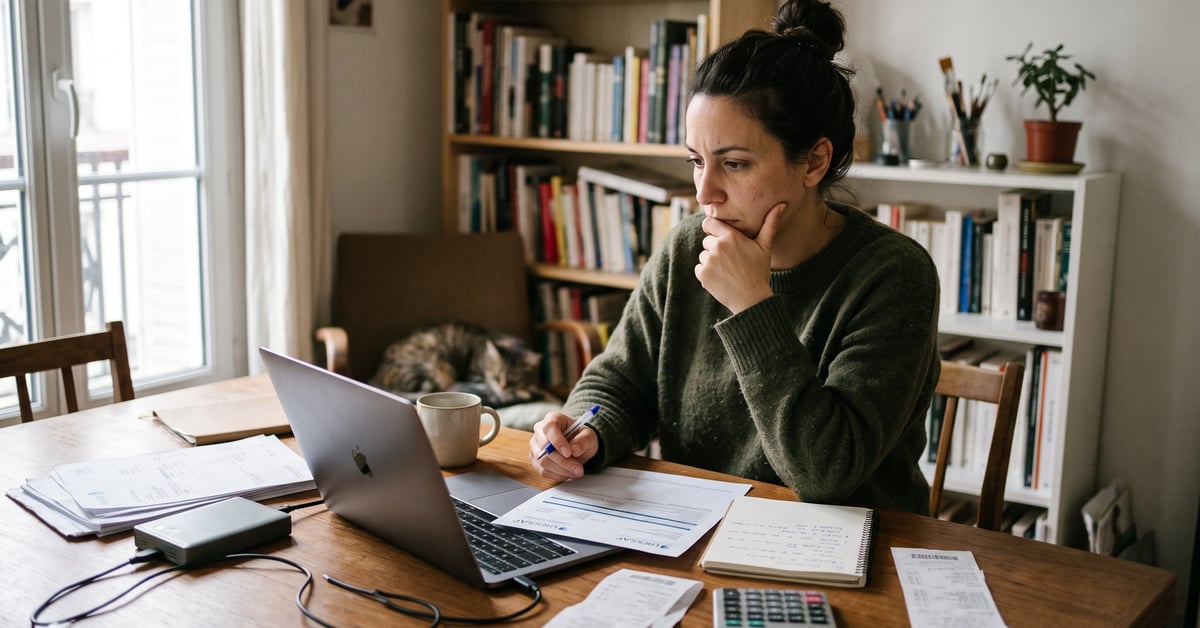 Entrepreneur indépendant travaillant à son bureau, illustrant le statut auto entrepreneur en France