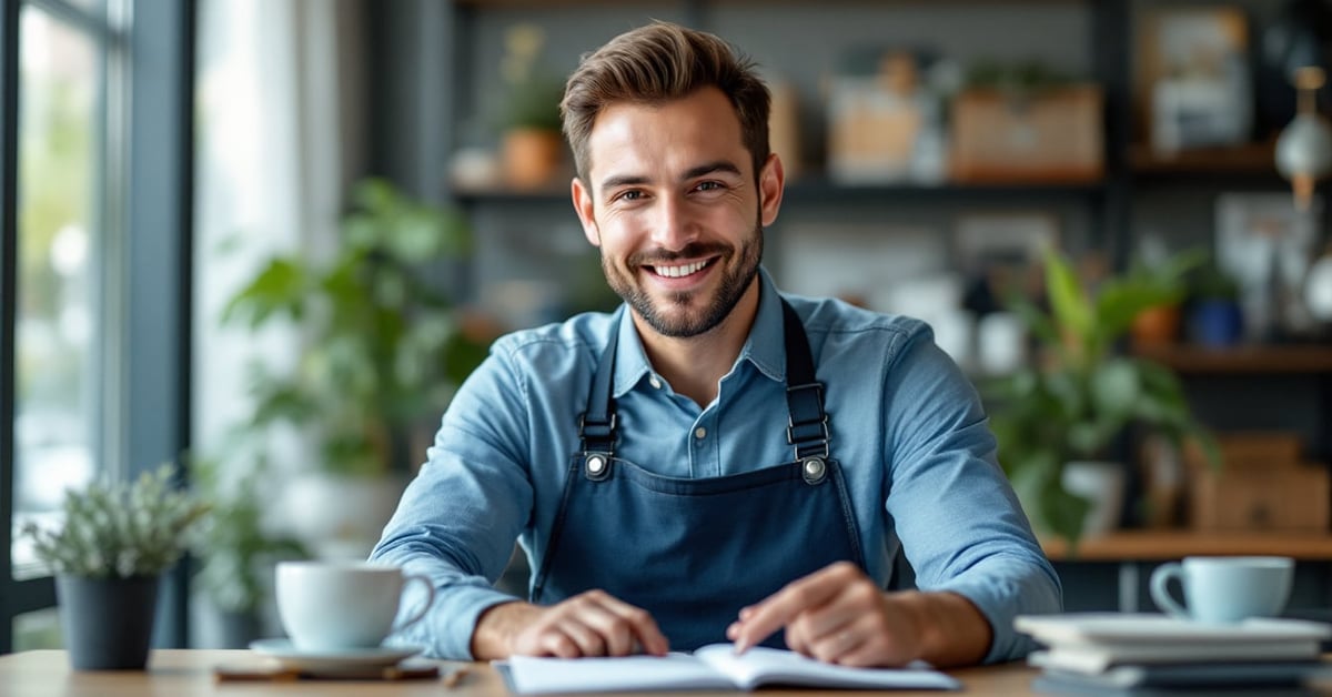 Auto-entrepreneur utilisant un facturier en ligne pour gérer ses factures sur ordinateur